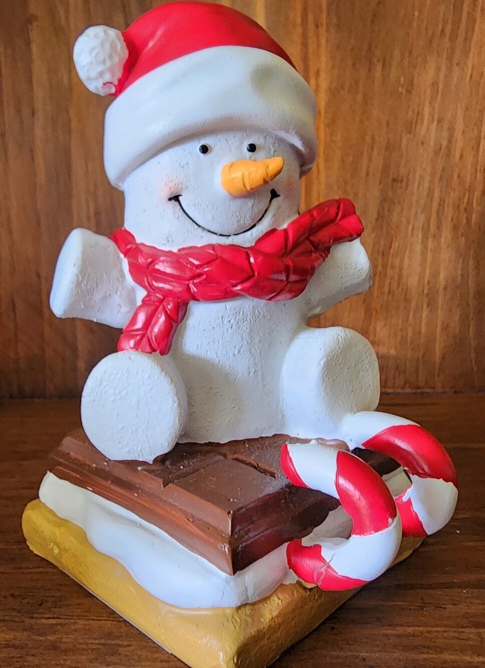 PLEASE READ Young’s Inc Smores Snowman Sledding Figurine Sweet Christmas Décor